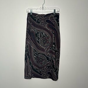 vintage 80s 90s paisley skirt